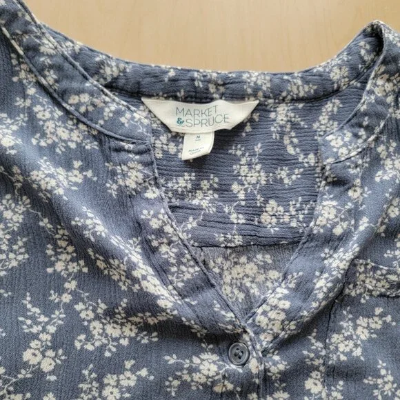 Market&Spruce Tank Floral Blue Medium - Picture 2 of 3